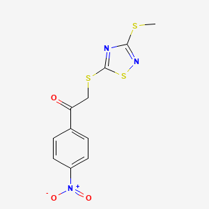 2-{[3-(methylthio)-1,2,4-thiadiazol-5-yl]thio}-1-(4-nitrophenyl)ethanone