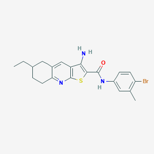 molecular formula C21H22BrN3OS B459768 3-amino-N-(4-bromo-3-methylphenyl)-6-ethyl-5,6,7,8-tetrahydrothieno[2,3-b]quinoline-2-carboxamide CAS No. 627056-84-2