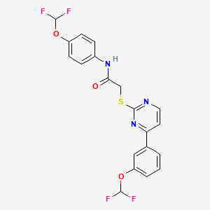 N-[4-(difluoromethoxy)phenyl]-2-({4-[3-(difluoromethoxy)phenyl]-2-pyrimidinyl}thio)acetamide