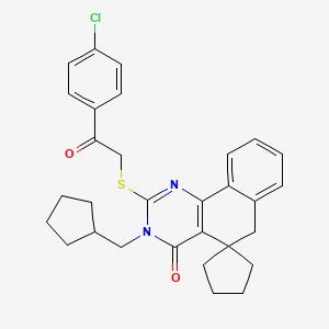 2-{[2-(4-chlorophenyl)-2-oxoethyl]thio}-3-(cyclopentylmethyl)-3H-spiro[benzo[h]quinazoline-5,1'-cyclopentan]-4(6H)-one