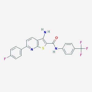 molecular formula C21H13F4N3OS B459772 3-amino-6-(4-fluorophenyl)-N-[4-(trifluoromethyl)phenyl]thieno[2,3-b]pyridine-2-carboxamide CAS No. 625370-36-7