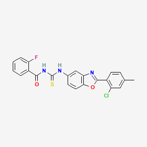 molecular formula C22H15ClFN3O2S B4597734 N-({[2-(2-chloro-4-methylphenyl)-1,3-benzoxazol-5-yl]amino}carbonothioyl)-2-fluorobenzamide 