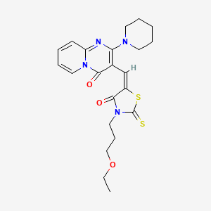 3-{[3-(3-ethoxypropyl)-4-oxo-2-thioxo-1,3-thiazolidin-5-ylidene]methyl}-2-(1-piperidinyl)-4H-pyrido[1,2-a]pyrimidin-4-one