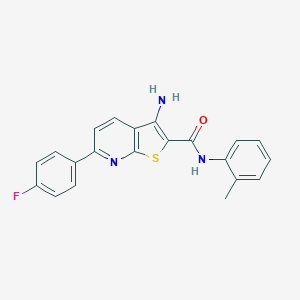 molecular formula C21H16FN3OS B459776 3-amino-6-(4-fluorophenyl)-N-(2-methylphenyl)thieno[2,3-b]pyridine-2-carboxamide 