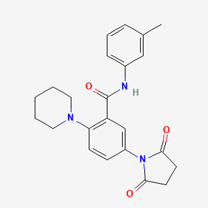 5-(2,5-dioxopyrrolidin-1-yl)-N-(3-methylphenyl)-2-piperidin-1-ylbenzamide