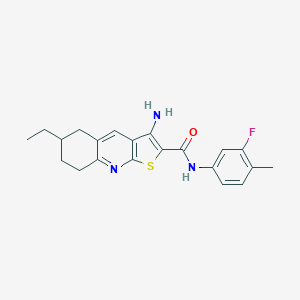 3-amino-6-ethyl-N-(3-fluoro-4-methylphenyl)-5,6,7,8-tetrahydrothieno[2,3-b]quinoline-2-carboxamide