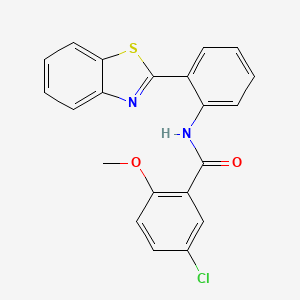 molecular formula C21H15ClN2O2S B4597780 N-[2-(1,3-benzothiazol-2-yl)phenyl]-5-chloro-2-methoxybenzamide 