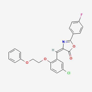 molecular formula C24H17ClFNO4 B4597781 4-[5-chloro-2-(2-phenoxyethoxy)benzylidene]-2-(4-fluorophenyl)-1,3-oxazol-5(4H)-one 