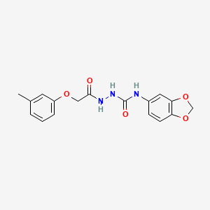 molecular formula C17H17N3O5 B4597786 N-1,3-benzodioxol-5-yl-2-[(3-methylphenoxy)acetyl]hydrazinecarboxamide 