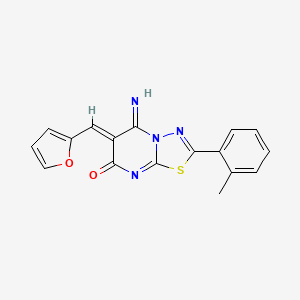 molecular formula C17H12N4O2S B4597792 6-(2-furylmethylene)-5-imino-2-(2-methylphenyl)-5,6-dihydro-7H-[1,3,4]thiadiazolo[3,2-a]pyrimidin-7-one 