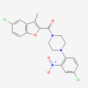 1-(4-CHLORO-2-NITROPHENYL)-4-(5-CHLORO-3-METHYL-1-BENZOFURAN-2-CARBONYL)PIPERAZINE