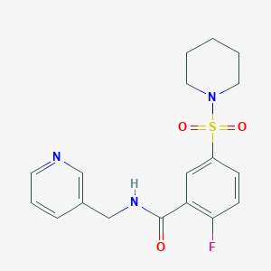 molecular formula C18H20FN3O3S B4597819 2-fluoro-5-(1-piperidinylsulfonyl)-N-(3-pyridinylmethyl)benzamide 