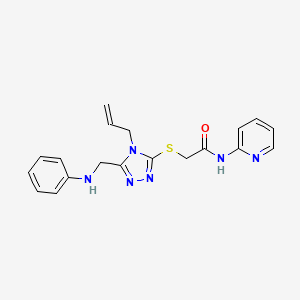 molecular formula C19H20N6OS B4597822 2-{[4-ALLYL-5-(ANILINOMETHYL)-4H-1,2,4-TRIAZOL-3-YL]SULFANYL}-N-(2-PYRIDYL)ACETAMIDE 