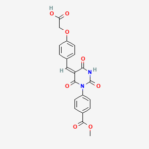 molecular formula C21H16N2O8 B4597827 (4-{[1-[4-(甲氧羰基)苯基]-2,4,6-三氧代四氢-5(2H)-嘧啶亚甲基]甲基}苯氧基)乙酸 