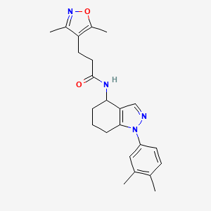 molecular formula C23H28N4O2 B4597860 3-(3,5-二甲基-4-异恶唑基)-N-[1-(3,4-二甲基苯基)-4,5,6,7-四氢-1H-吲唑-4-基]丙酰胺 