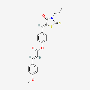 4-[(4-oxo-3-propyl-2-thioxo-1,3-thiazolidin-5-ylidene)methyl]phenyl 3-(4-methoxyphenyl)acrylate