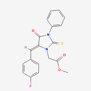 methyl [5-(4-fluorobenzylidene)-4-oxo-3-phenyl-2-thioxo-1-imidazolidinyl]acetate