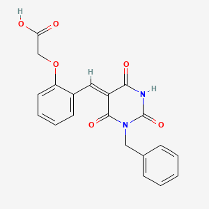 {2-[(1-benzyl-2,4,6-trioxotetrahydro-5(2H)-pyrimidinylidene)methyl]phenoxy}acetic acid