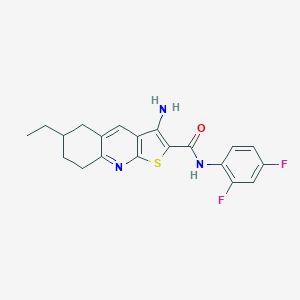 molecular formula C20H19F2N3OS B459798 3-amino-N-(2,4-difluorophenyl)-6-ethyl-5,6,7,8-tetrahydrothieno[2,3-b]quinoline-2-carboxamide CAS No. 445269-11-4