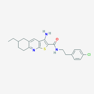 molecular formula C22H24ClN3OS B459800 3-氨基-N-[2-(4-氯苯基)乙基]-6-乙基-5,6,7,8-四氢噻吩并[2,3-b]喹啉-2-甲酰胺 CAS No. 625370-25-4