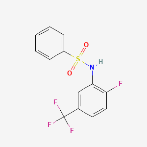 molecular formula C13H9F4NO2S B4598011 N-[2-fluoro-5-(trifluoromethyl)phenyl]benzenesulfonamide 