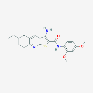 molecular formula C22H25N3O3S B459802 3-amino-N-(2,4-dimethoxyphenyl)-6-ethyl-5,6,7,8-tetrahydrothieno[2,3-b]quinoline-2-carboxamide CAS No. 445269-12-5
