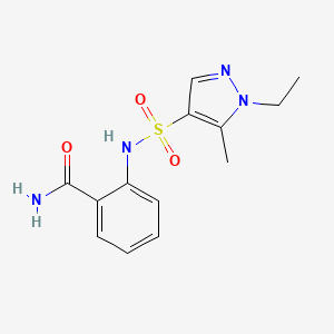 2-{[(1-ethyl-5-methyl-1H-pyrazol-4-yl)sulfonyl]amino}benzamide