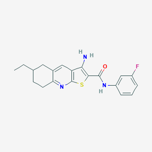molecular formula C20H20FN3OS B459805 3-amino-6-ethyl-N-(3-fluorophenyl)-5,6,7,8-tetrahydrothieno[2,3-b]quinoline-2-carboxamide CAS No. 445269-13-6