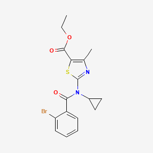 molecular formula C17H17BrN2O3S B4598125 2-[(2-溴苯甲酰基)(环丙基)氨基]-4-甲基-1,3-噻唑-5-羧酸乙酯 