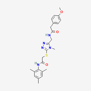 molecular formula C24H29N5O3S B4598133 N-[(5-{[2-(mesitylamino)-2-oxoethyl]thio}-4-methyl-4H-1,2,4-triazol-3-yl)methyl]-2-(4-methoxyphenyl)acetamide 