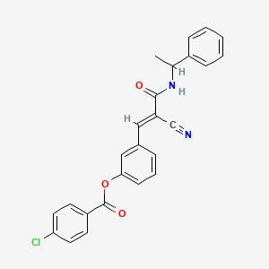 molecular formula C25H19ClN2O3 B4598141 3-{2-cyano-3-oxo-3-[(1-phenylethyl)amino]-1-propen-1-yl}phenyl 4-chlorobenzoate 