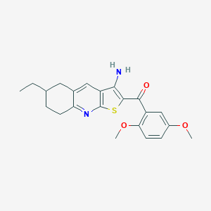 molecular formula C22H24N2O3S B459817 (3-Amino-6-ethyl-5,6,7,8-tetrahydrothieno[2,3-b]quinolin-2-yl)(2,5-dimethoxyphenyl)methanone 