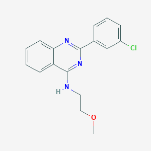 molecular formula C17H16ClN3O B4598183 2-(3-氯苯基)-N-(2-甲氧基乙基)-4-喹唑啉胺 