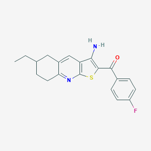 molecular formula C20H19FN2OS B459819 (3-Amino-6-ethyl-5,6,7,8-tetrahydrothieno[2,3-b]quinolin-2-yl)(4-fluorophenyl)methanone CAS No. 445269-22-7