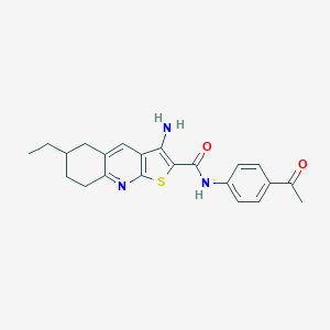molecular formula C22H23N3O2S B459820 N-(4-acetylphenyl)-3-amino-6-ethyl-5,6,7,8-tetrahydrothieno[2,3-b]quinoline-2-carboxamide CAS No. 445269-19-2