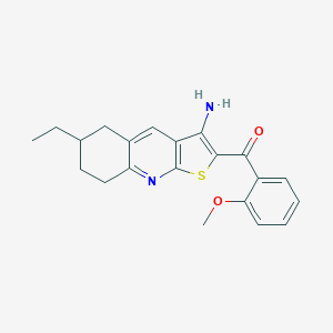 molecular formula C21H22N2O2S B459821 (3-Amino-6-ethyl-5,6,7,8-tetrahydrothieno[2,3-b]quinolin-2-yl)(2-methoxyphenyl)methanone 