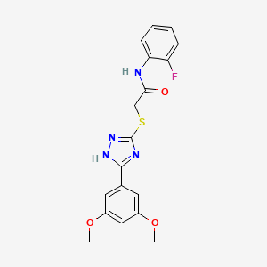 2-{[5-(3,5-dimethoxyphenyl)-4H-1,2,4-triazol-3-yl]thio}-N-(2-fluorophenyl)acetamide