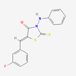 molecular formula C16H11FN2OS2 B4598219 3-anilino-5-(3-fluorobenzylidene)-2-thioxo-1,3-thiazolidin-4-one 