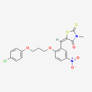 5-{2-[3-(4-chlorophenoxy)propoxy]-5-nitrobenzylidene}-3-methyl-2-thioxo-1,3-thiazolidin-4-one