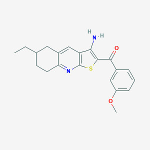 molecular formula C21H22N2O2S B459823 (3-Amino-6-ethyl-5,6,7,8-tetrahydrothieno[2,3-b]quinolin-2-yl)(3-methoxyphenyl)methanone 