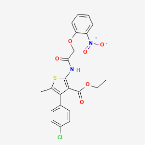 molecular formula C22H19ClN2O6S B4598230 ethyl 4-(4-chlorophenyl)-5-methyl-2-{[(2-nitrophenoxy)acetyl]amino}-3-thiophenecarboxylate 