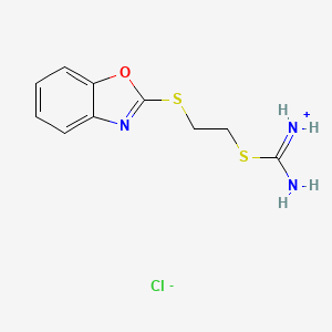 molecular formula C10H12ClN3OS2 B4598245 2-(1,3-benzoxazol-2-ylthio)ethyl imidothiocarbamate hydrochloride 