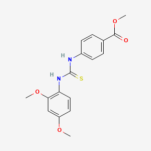 molecular formula C17H18N2O4S B4598249 methyl 4-({[(2,4-dimethoxyphenyl)amino]carbonothioyl}amino)benzoate 