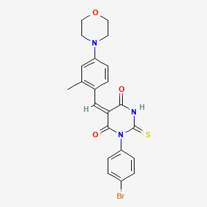 molecular formula C22H20BrN3O3S B4598260 1-(4-bromophenyl)-5-[2-methyl-4-(4-morpholinyl)benzylidene]-2-thioxodihydro-4,6(1H,5H)-pyrimidinedione 