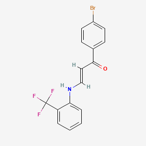 molecular formula C16H11BrF3NO B4598282 1-(4-bromophenyl)-3-{[2-(trifluoromethyl)phenyl]amino}-2-propen-1-one 