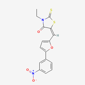 molecular formula C16H12N2O4S2 B4598301 3-ethyl-5-{[5-(3-nitrophenyl)-2-furyl]methylene}-2-thioxo-1,3-thiazolidin-4-one 