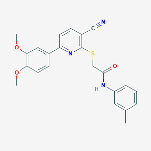 molecular formula C23H21N3O3S B459831 2-({6-[3,4-bis(methyloxy)phenyl]-3-cyanopyridin-2-yl}sulfanyl)-N-(3-methylphenyl)acetamide CAS No. 371206-79-0