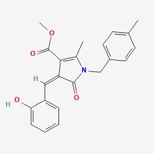 molecular formula C22H21NO4 B4598338 4-(2-羟基苯亚甲基)-2-甲基-1-(4-甲基苄基)-5-氧代-4,5-二氢-1H-吡咯-3-羧酸甲酯 