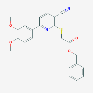 Benzyl {[3-cyano-6-(3,4-dimethoxyphenyl)pyridin-2-yl]sulfanyl}acetate