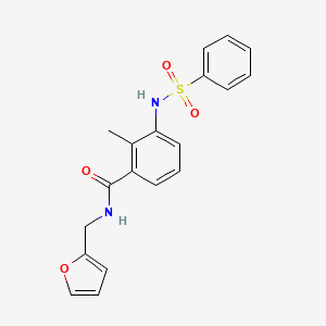 molecular formula C19H18N2O4S B4598367 N-(2-furylmethyl)-2-methyl-3-[(phenylsulfonyl)amino]benzamide 